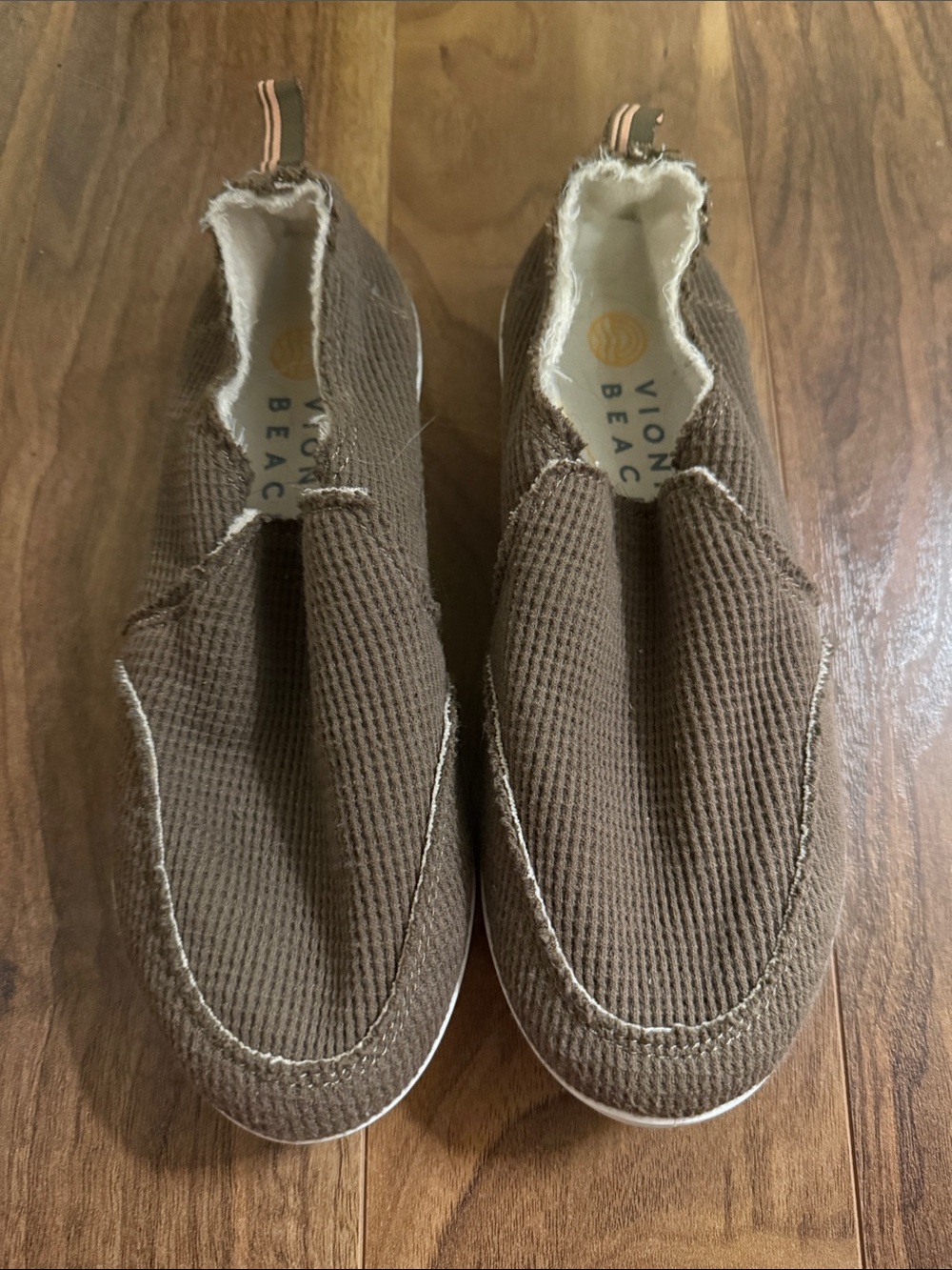 Vionic Brown Knit Slip-On Sneakers - size 5